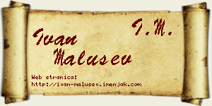 Ivan Malušev vizit kartica
